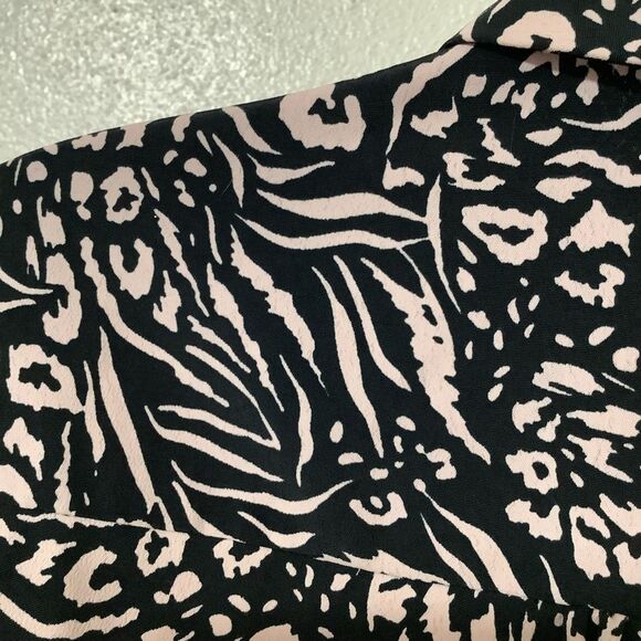 Topshop Funky Cheetah Zebra Animal Print Maximalist Button Up Blouse Size 4 - Picture 14 of 15